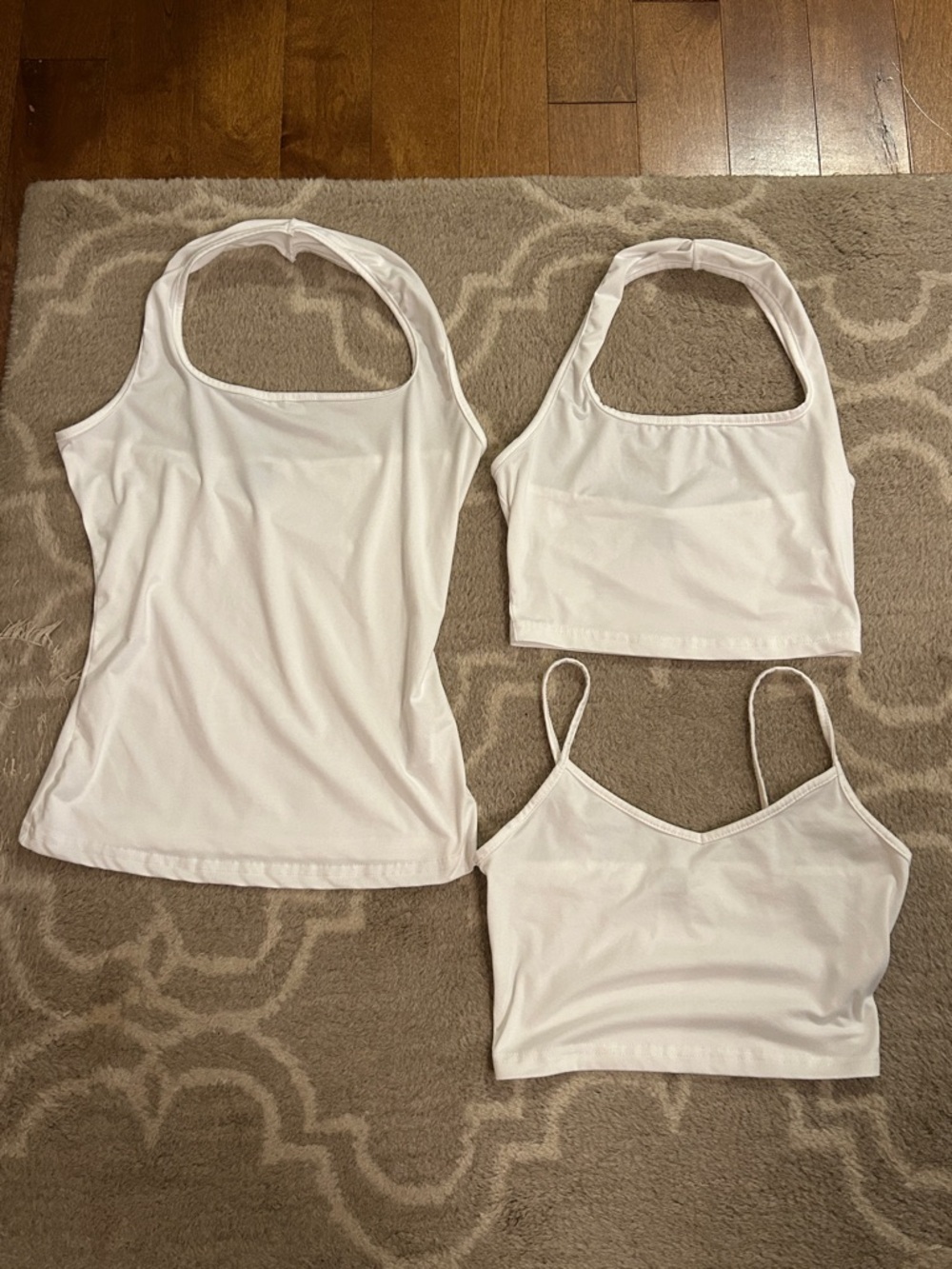 White Tank & Crop Top Trio - 3 Pack Basics, size XS/S